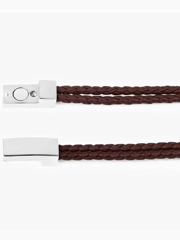 Gancini Leather Bracelet Silver Brown - SALVATORE FERRAGAMO - BALAAN 4