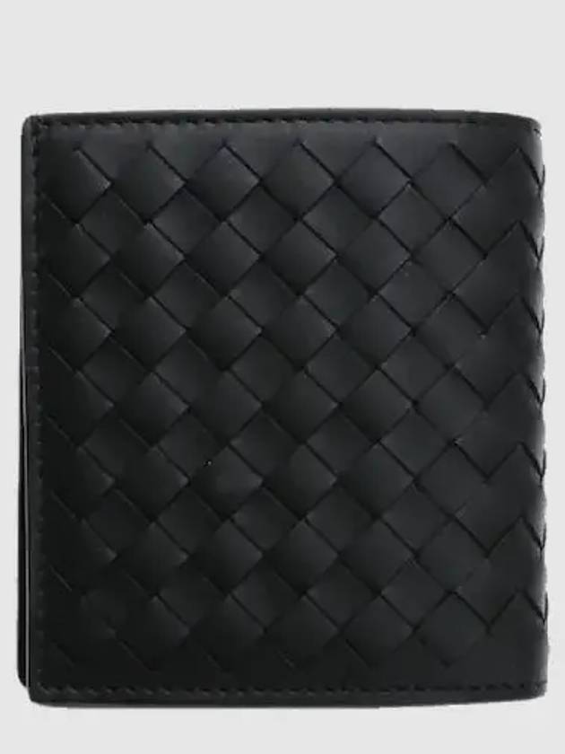 Intrecciato Small Folder Half Wallet Black - BOTTEGA VENETA - BALAAN 3