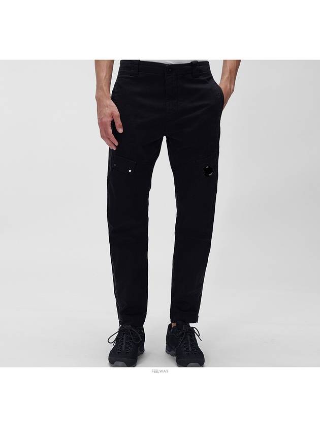 Lens Wappen Zipper Cargo Track Pants Black - CP COMPANY - BALAAN 3