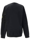 Brushed Organic Cotton Fleece Sweatshirt Black - STONE ISLAND - BALAAN 3