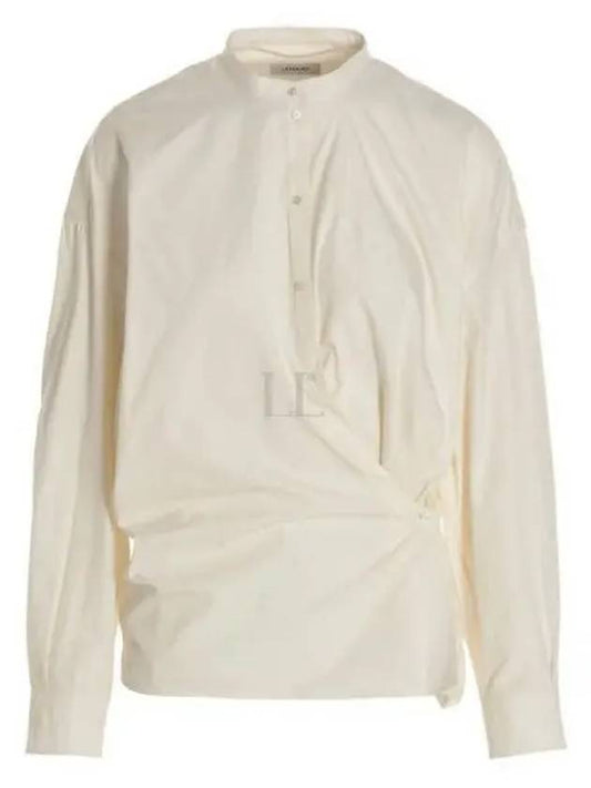 Dry Silk Straight Collar Twist Shirt Cream - LEMAIRE - BALAAN 2