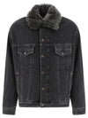 Sherpa Collar Denim Jacket Black - ACNE STUDIOS - BALAAN 1