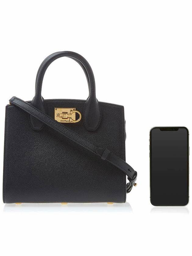 Gancini Studio Box Tote Bag Black Bonbon - SALVATORE FERRAGAMO - BALAAN 7