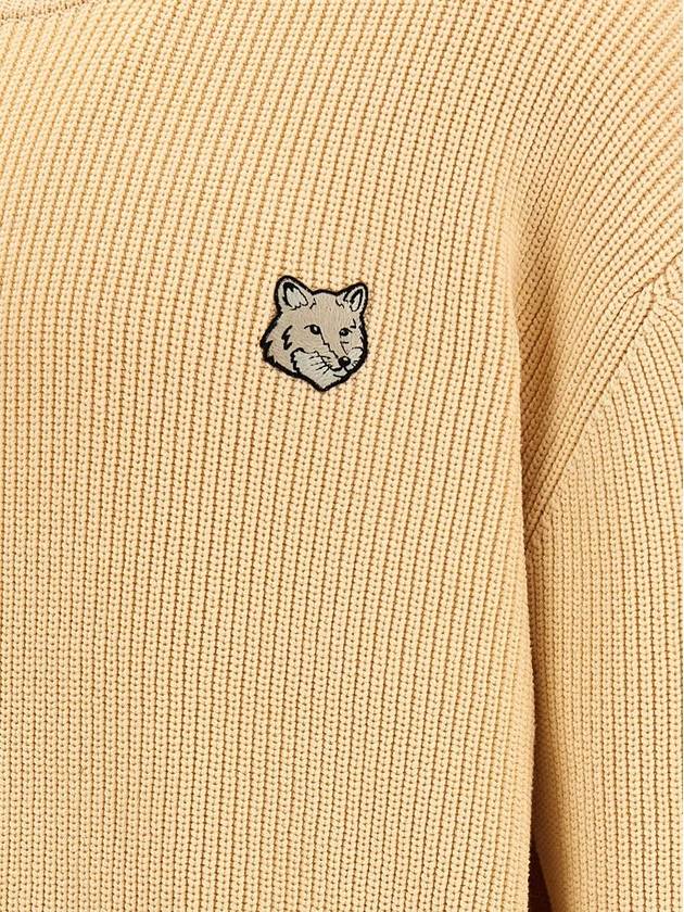 Bold Fox Head Patch Comfort Knit Top Beige - MAISON KITSUNE - BALAAN 5