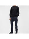 Men's Lens Waffen Daigonal Fleece Sweatshirt Black - CP COMPANY - BALAAN 7