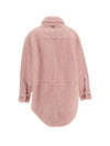 Women's Fur Shearling Shirt Jacket Light Pink - THOM BROWNE - BALAAN 3