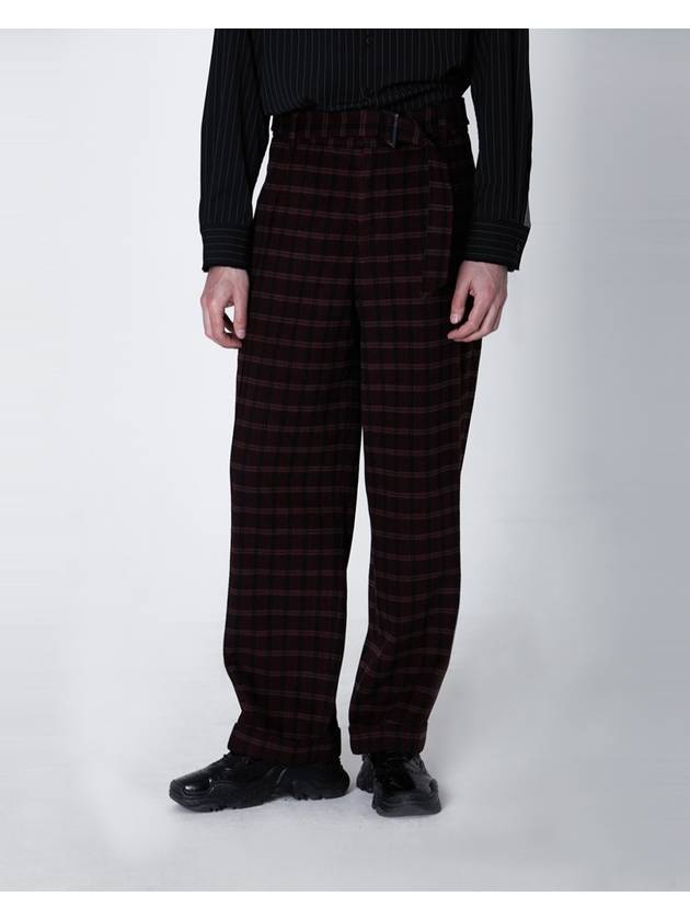 Men's Classic Wide Pants Wine Chec - WHYSOCEREALZ - BALAAN 2