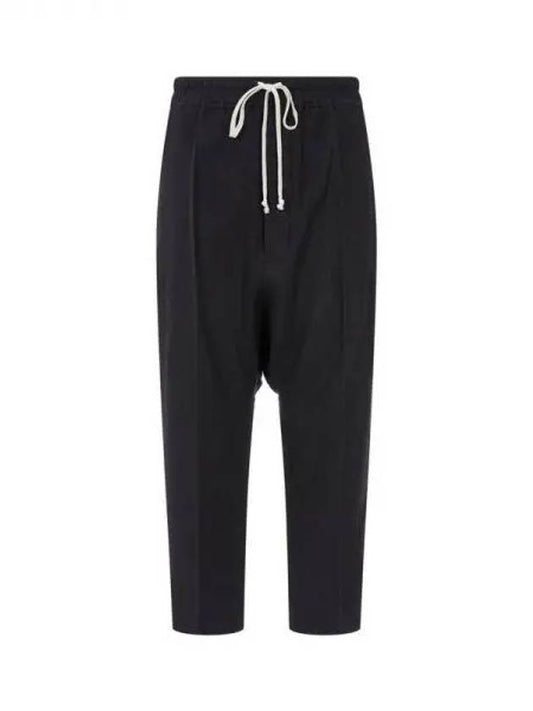 MEN Drawstring Cropped Wool Pants Black 271688 - RICK OWENS - BALAAN 1