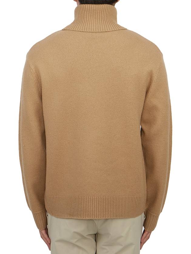 Walter Logo Merino Wool Turtleneck Brown - A.P.C. - BALAAN 4