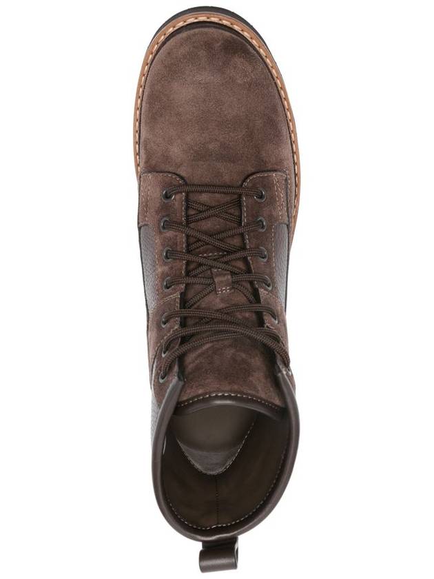 Peka Camp Suede Leather Lace Up Ankle Boots Brown - MONCLER - BALAAN 5