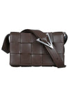 Cassette Intrecciato Small Leather Cross Bag Brown - BOTTEGA VENETA - BALAAN 3