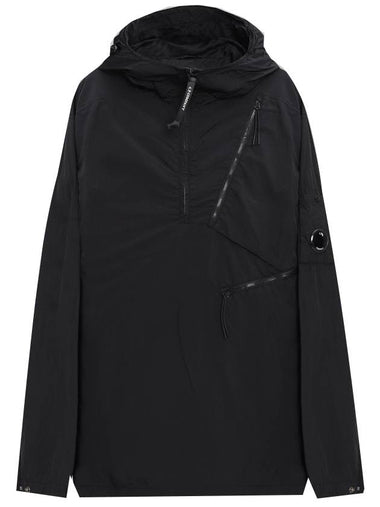 Men's Nylon Zipper Popover Anorak Black - CP COMPANY - BALAAN 1