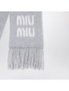 Lettering Logo Muffler Shawl Gray Women s - MIU MIU - BALAAN 2