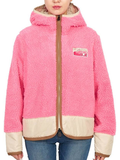 Teddy Zip-Up Hoodie Pink - MONCLER - BALAAN 2