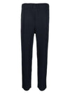 Pleated Basic Straight Pants Navy - ISSEY MIYAKE - BALAAN 1