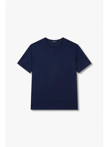 Men s Stretch Cotton Easy T Shirt Navy - HERNO - BALAAN 1