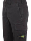 Old Treatment Organic Cotton Straight Pants Black - STONE ISLAND - BALAAN 4