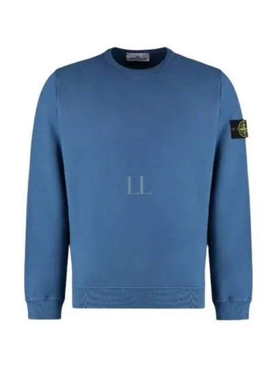 Wappen Patch Crew Neck Cotton Sweatshirt Blue - STONE ISLAND - BALAAN 2