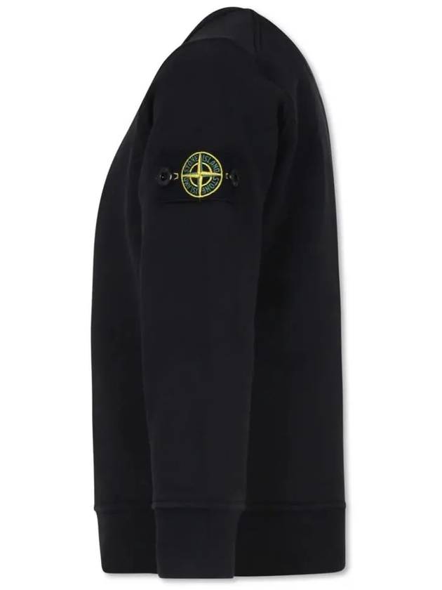 Kids Wappen Patch Organic Cotton Fleece Sweatshirt Black - STONE ISLAND - BALAAN 5