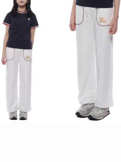 Kids Logo Applique Wide Pants White - BURBERRY - BALAAN 2