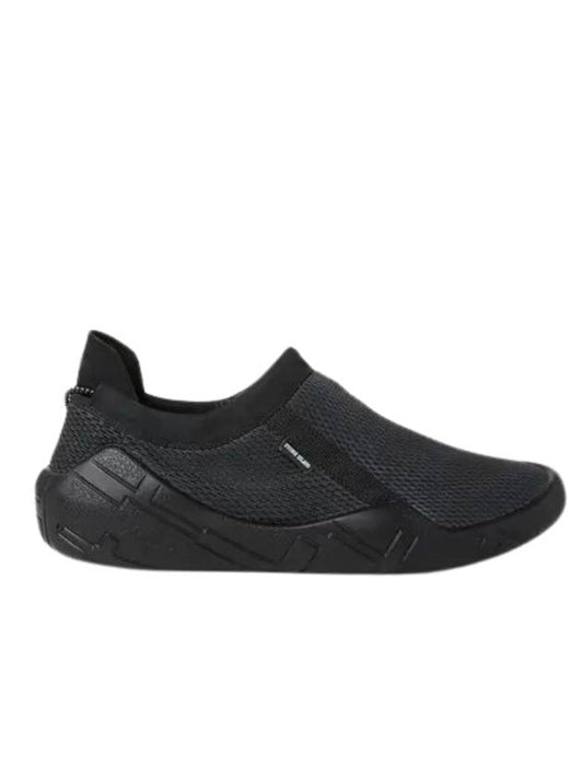 Shadow Project Moc Debossed Leather Mesh Slip On Black - STONE ISLAND - BALAAN 1