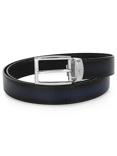 Reversible Leather Belt Blue Black - MONTBLANC - BALAAN 2