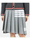 Women's Diagonal Bar Medium Pleated Skirt Grey - THOM BROWNE - BALAAN 2