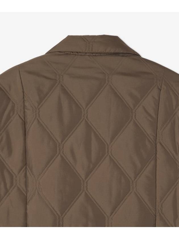 Women's Quilted Ripstop Jacket Brown - GANNI - BALAAN 5