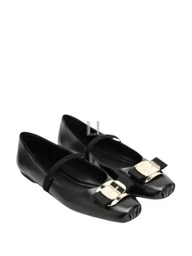 New Vara Plate Ballet Flat Black - SALVATORE FERRAGAMO - BALAAN 2