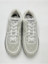 CC Logo Fabric Suede Low-Top Sneakers Light Grey - CHANEL - BALAAN 3