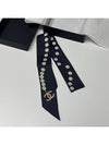 Logo Pearl Scarf Silk Twilly Bandeau Navy AA1208 - CHANEL - BALAAN 1