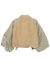 Cotton Gabardine Nylon Crop Twill Jacket Beige Light Khaki - SACAI - BALAAN 3