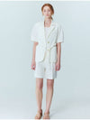 Volume sleeve linen belted jacket_Ivory - OPENING SUNSHINE - BALAAN 3