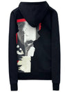 Logo Graphic Print Zip Up Hoodie Black - Y-3 - BALAAN 2