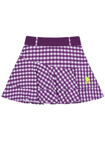 C23MSK014W Gingham Check Skirt Purple - CHUCUCHU - BALAAN 1