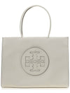 Women's Ella Logo Leather Tote Bag White - TORY BURCH - BALAAN 2