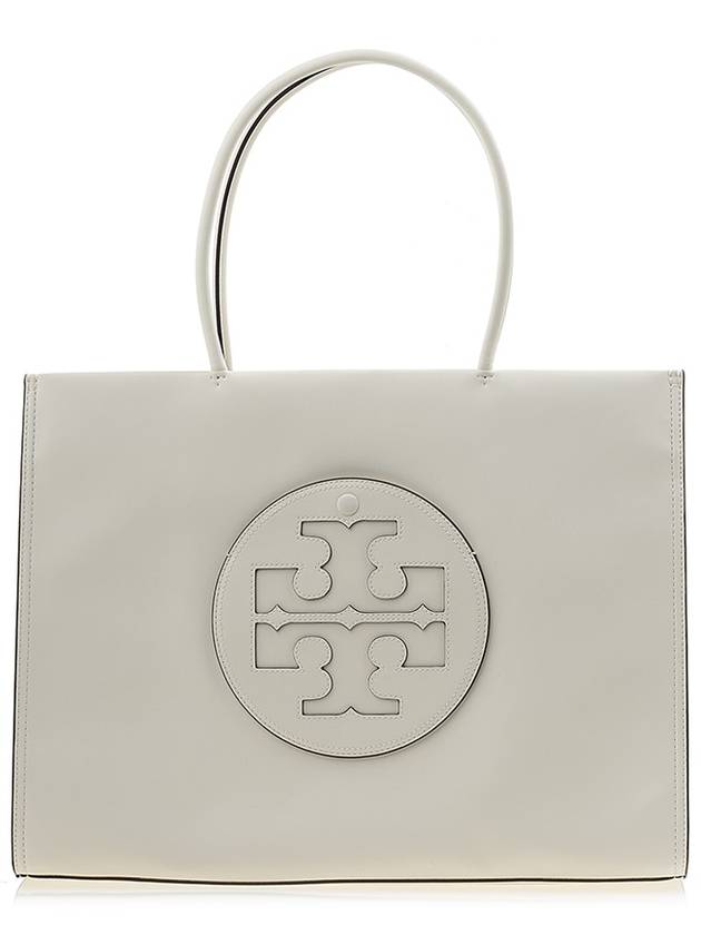 Women's Ella Logo Leather Tote Bag White - TORY BURCH - BALAAN 2