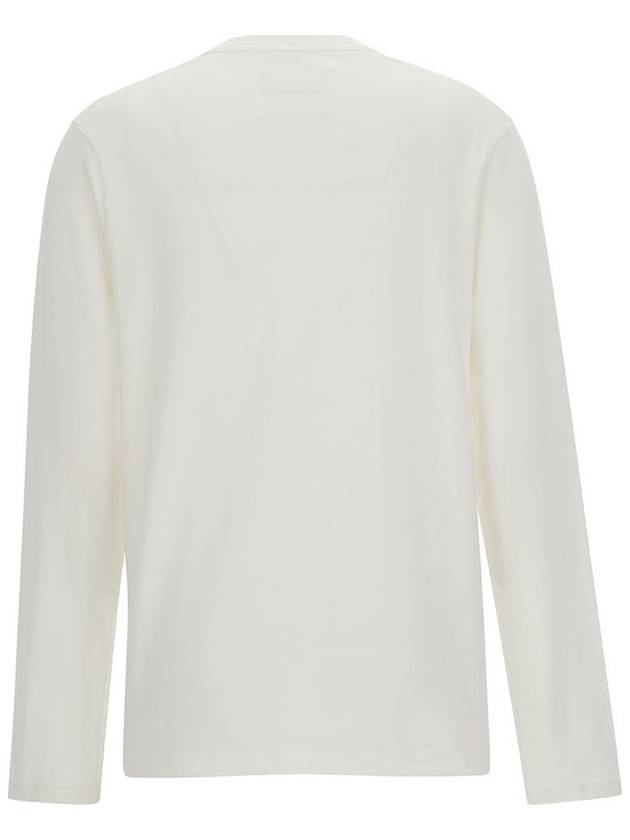 Logo Print Cotton Long Sleeve T-Shirt White - JIL SANDER - BALAAN 3