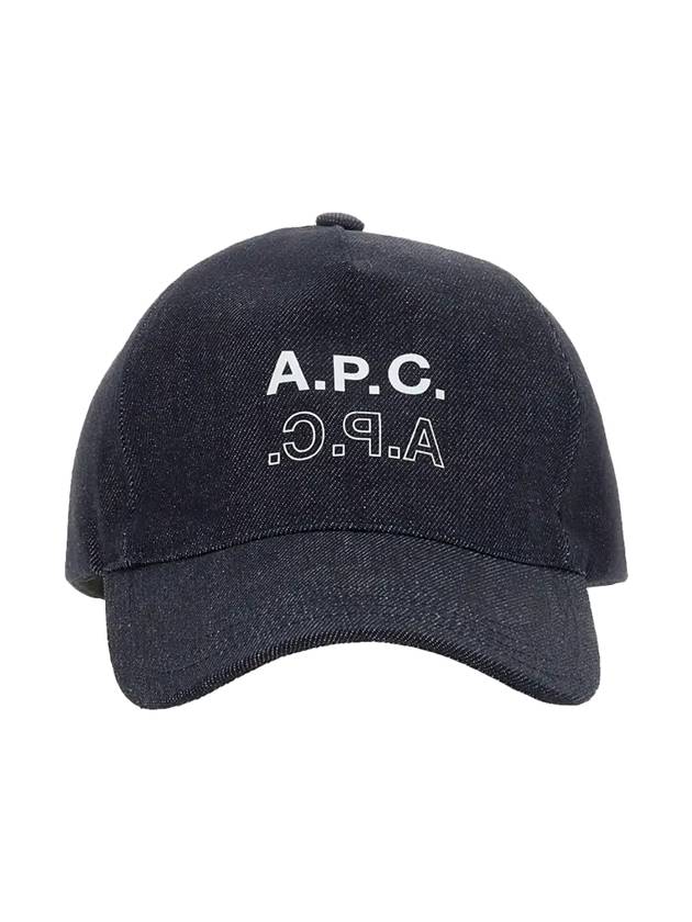 Logo Print Cotton Ball Cap Blue - A.P.C. - BALAAN 1