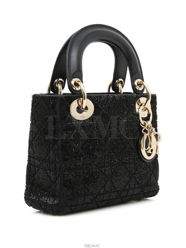 Lady mini bag black cannage micropearl embroidery M0505OIBE - DIOR - BALAAN 4