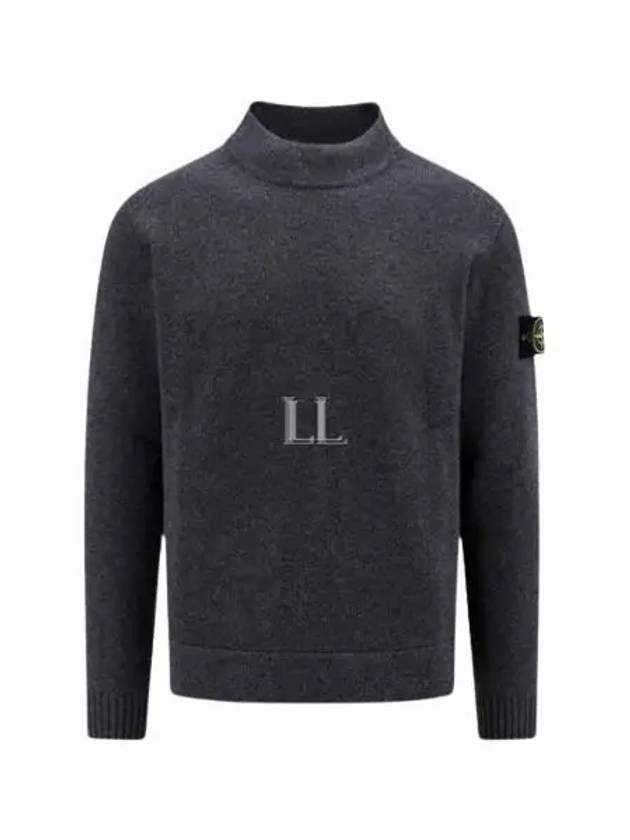 Mock Neck Virgin Wool Knit Top Grey - STONE ISLAND - BALAAN 2