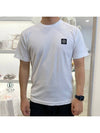 Logo Patch Cotton Short Sleeve T-Shirt White - STONE ISLAND - BALAAN 2