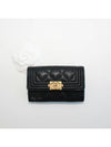 Boy  Flap Card Holder Grained Calfskin Gold Black - CHANEL - BALAAN 3