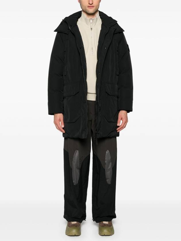 Polyester Micro Twill Long Down Parka Black - STONE ISLAND - BALAAN 4