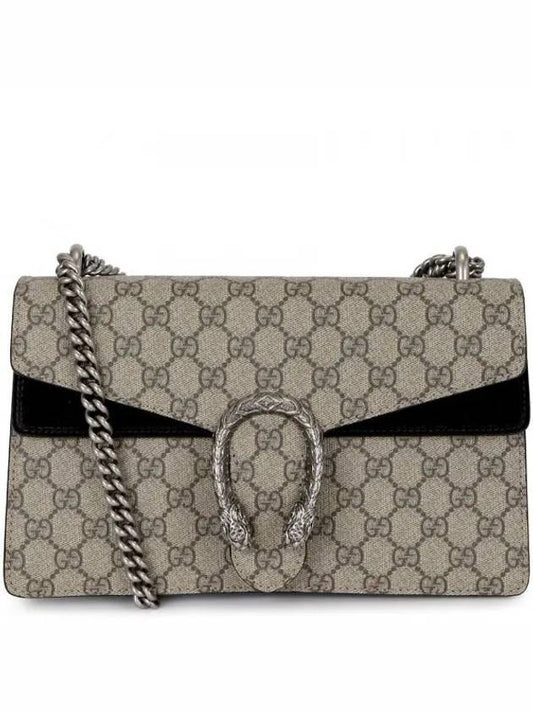 Dionysus GG Supreme Canvas Chain Small Shoulder Bag Beige Black - GUCCI - BALAAN 2