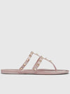 Rockstud PVC Rubber Flat Flip Flops Pink - VALENTINO - BALAAN 3