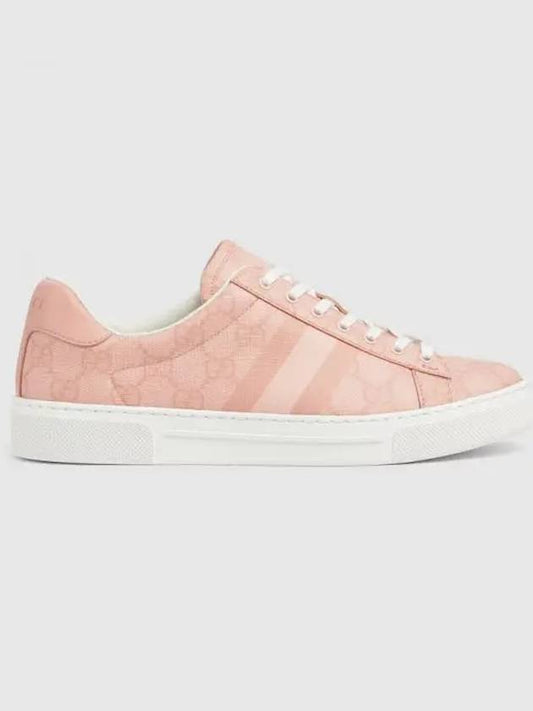 Ace Women s Web Sneakers Pink GG Supreme 812026FAD2A8741 - GUCCI - BALAAN 1