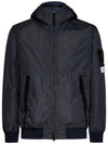 Men's Garment Dyed Crinkle Reps Recycled Nylon Primaloft TC Hooded Jacket Lead - STONE ISLAND - BALAAN 1