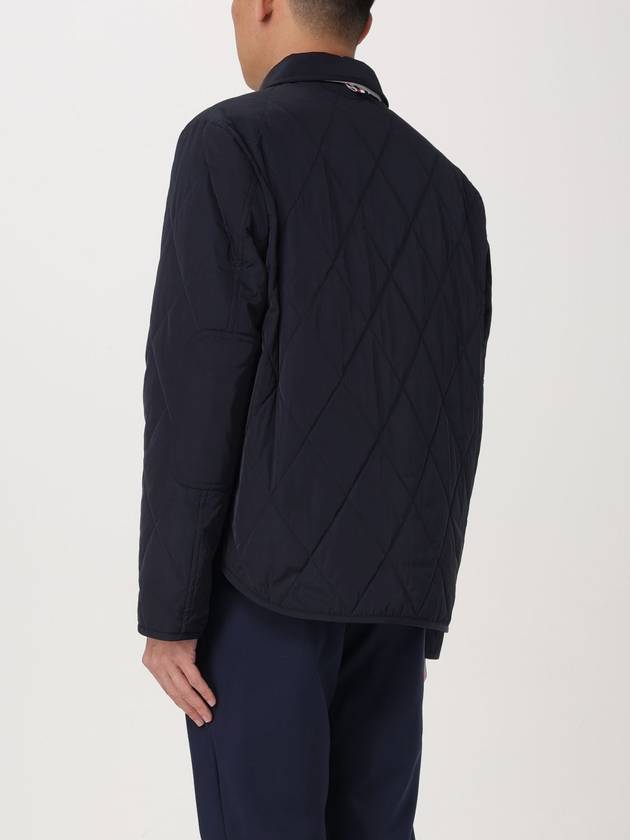 Poly Twill Quilted Pocket Shirt Jacket Blue - THOM BROWNE - BALAAN 3