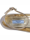 Metallic Leather Ballerinas Platinum Gold - PRADA - 9